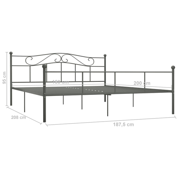 Cadru de pat, gri, 180 x 200 cm, metal WALTI