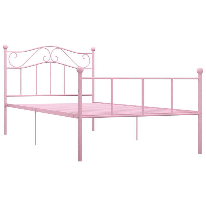 Cadru de pat, roz, 100 x 200 cm, metal - WALTI WALTI