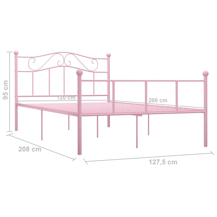 Cadru de pat, roz, 120 x 200 cm, metal WALTI