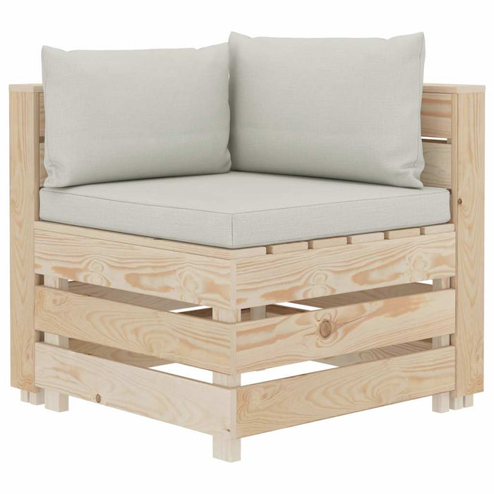 Set mobilier de grădină paleți cu perne bej, 6 piese, lemn WALTI