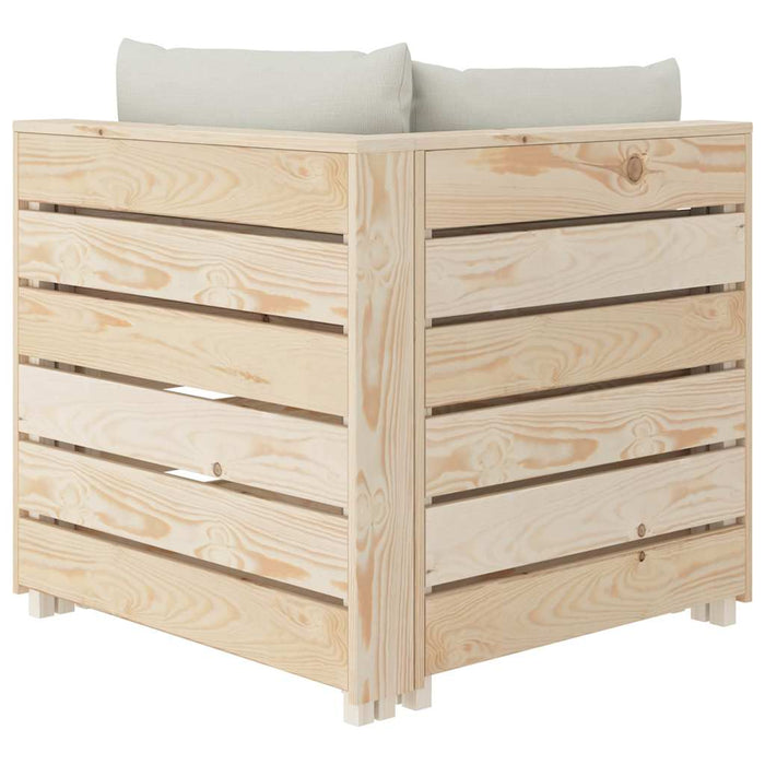 Set mobilier de grădină paleți cu perne bej, 6 piese, lemn WALTI