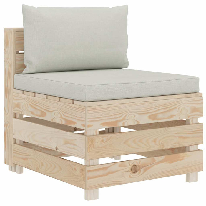Set mobilier de grădină paleți cu perne bej, 6 piese, lemn WALTI