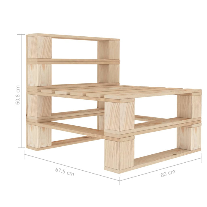 Set mobilier grădină din paleți, perne negre, 8 piese, lemn WALTI