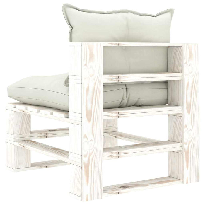 Set mobilier de grădină din paleți cu perne bej, 6 piese, lemn WALTI