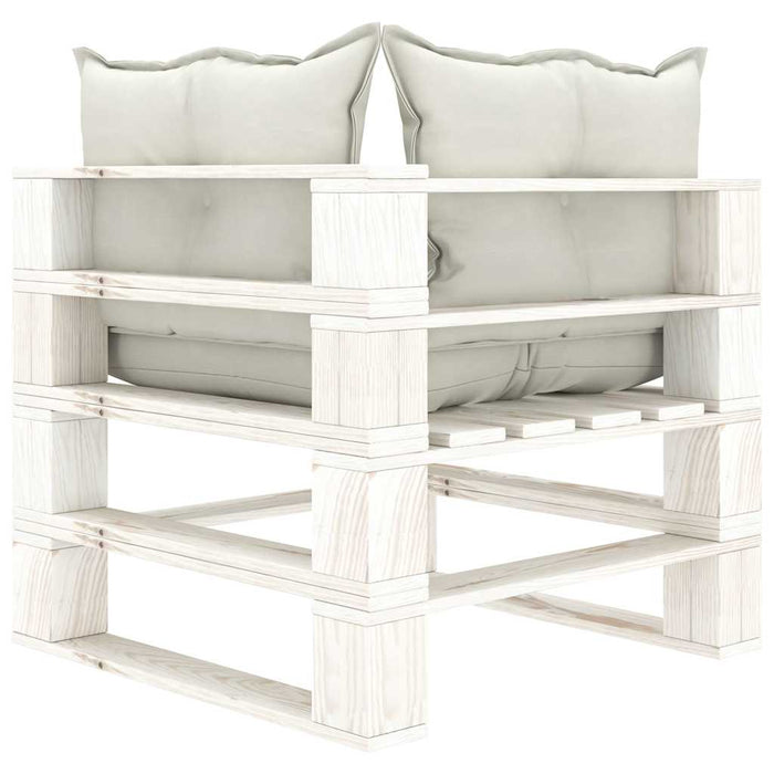 Set mobilier de grădină din paleți cu perne bej, 6 piese, lemn WALTI