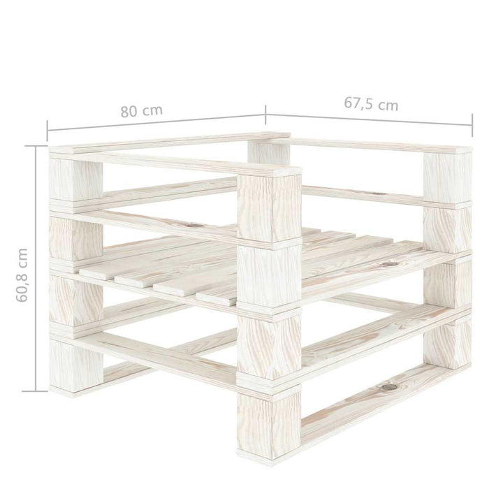 Set mobilier de grădină din paleți cu perne crem, 7 piese, lemn WALTI