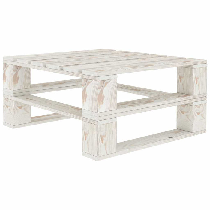 Set mobilier de grădină din paleți cu perne crem, 7 piese, lemn WALTI