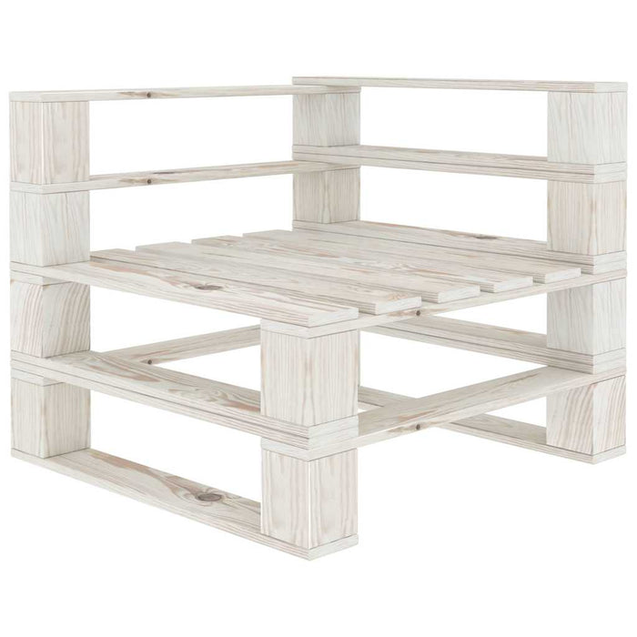 Set mobilier de grădină din paleți cu perne crem, 7 piese, lemn WALTI