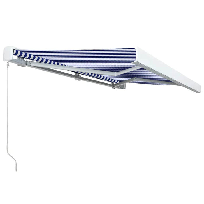 Copertină manuală tip casetă, albastru și alb, 400 x 300 cm - WALTI WALTI