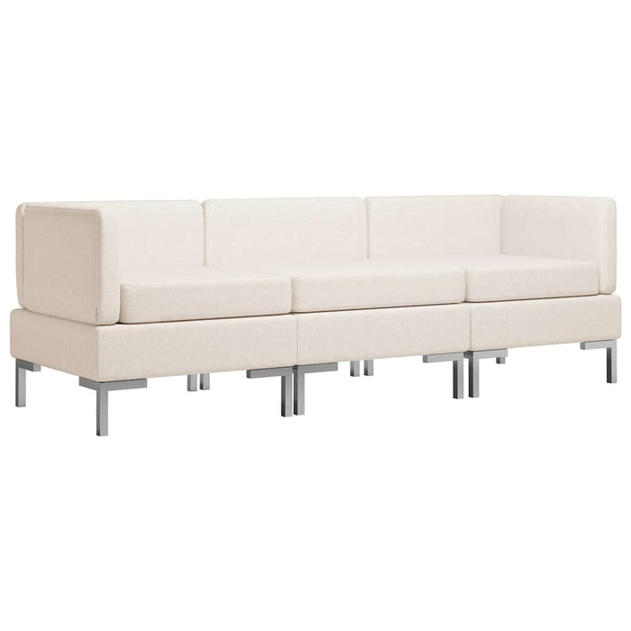 Set de canapele, 3 piese, crem, material textil WALTI