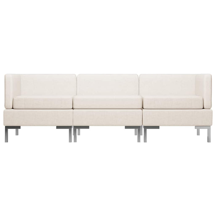 Set de canapele, 3 piese, crem, material textil WALTI