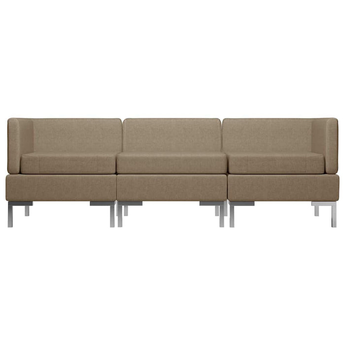 Set de canapele, 3 piese, maro, material textil WALTI