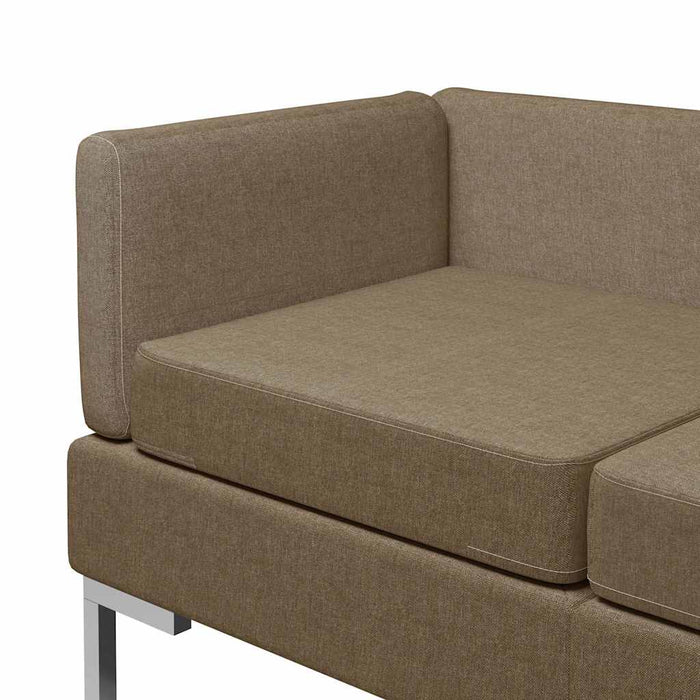 Set de canapele, 3 piese, maro, material textil WALTI