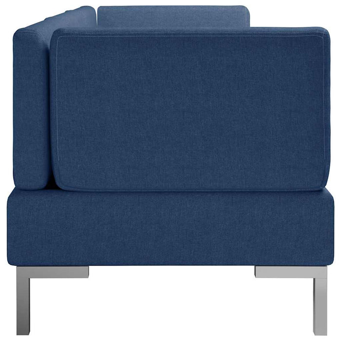 Set de canapele, 3 piese, albastru, material textil WALTI