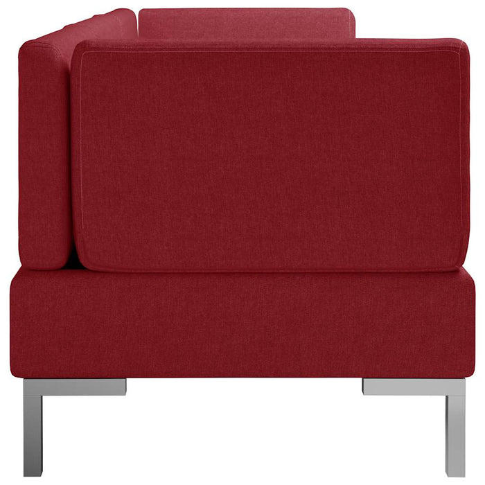 Set de canapele, 3 piese, roșu vin, material textil WALTI