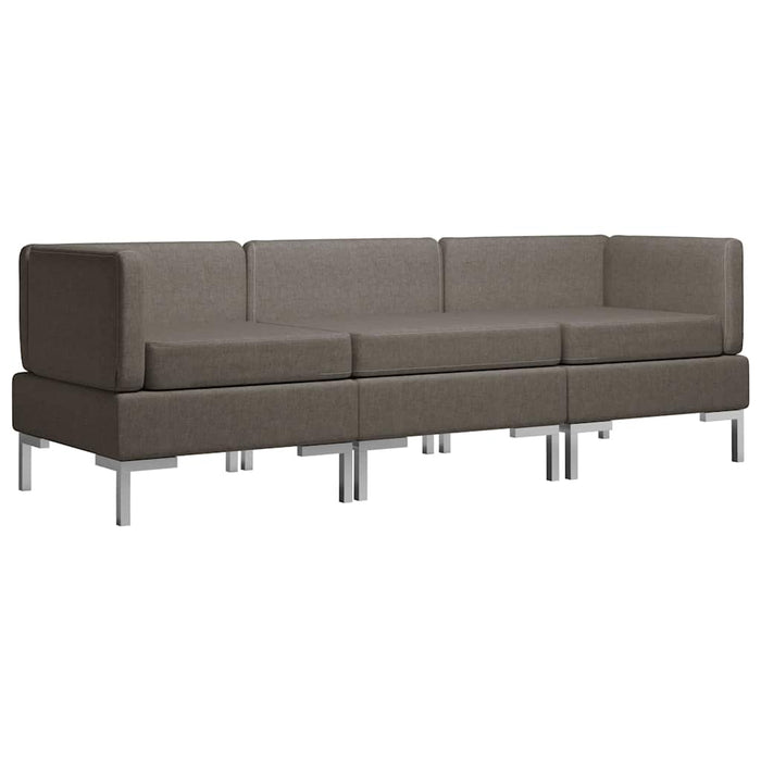 Set de canapele, 3 piese, gri taupe, material textil WALTI