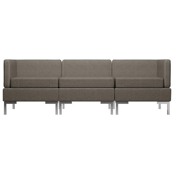 Set de canapele, 3 piese, gri taupe, material textil WALTI