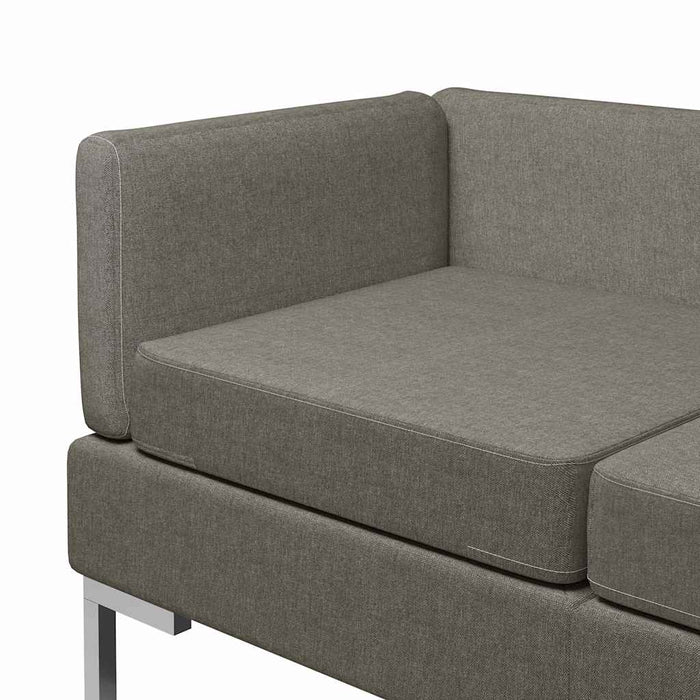 Set de canapele, 3 piese, gri taupe, material textil WALTI