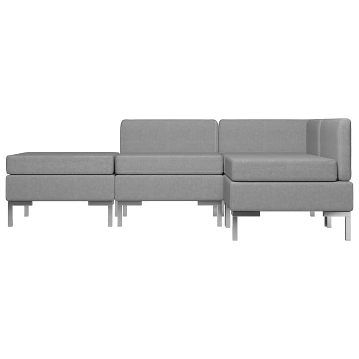 Set de canapele, 4 piese, gri deschis, material textil WALTI