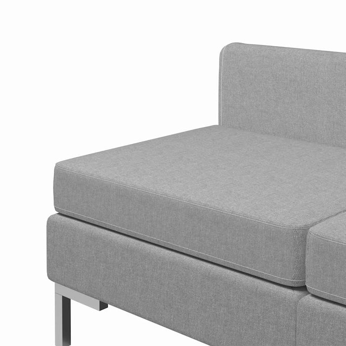 Set de canapele, 4 piese, gri deschis, material textil WALTI