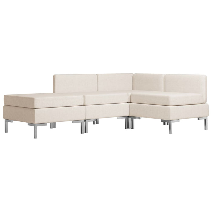 Set canapea, 4 piese, crem, textil WALTI