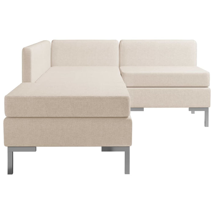 Set canapea, 4 piese, crem, textil WALTI