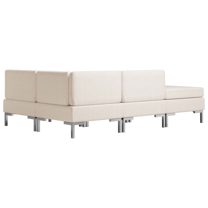 Set canapea, 4 piese, crem, textil WALTI
