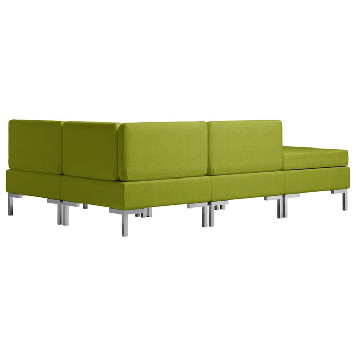 Set de canapele, 4 piese, verde, material textil WALTI