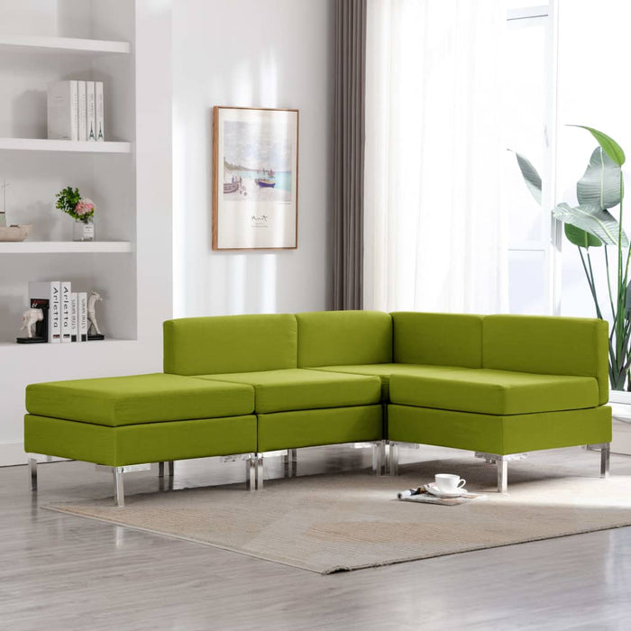Set de canapele, 4 piese, verde, material textil WALTI