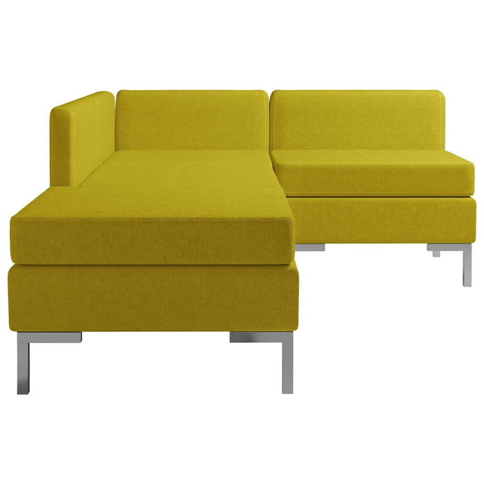 Set de canapele, 4 piese, galben, material textil WALTI