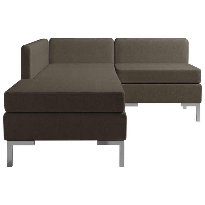 Set de canapele, 4 piese, gri taupe, material textil WALTI