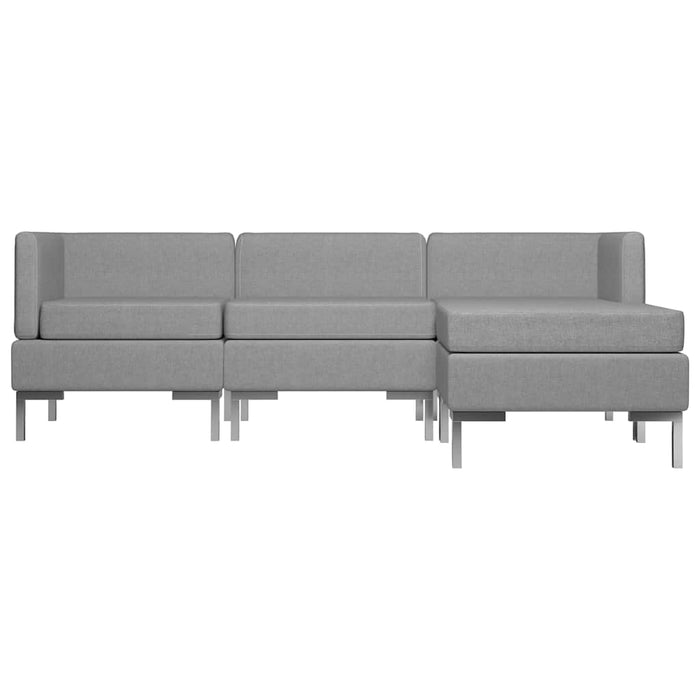 Set de canapele, 4 piese, gri deschis, material textil WALTI