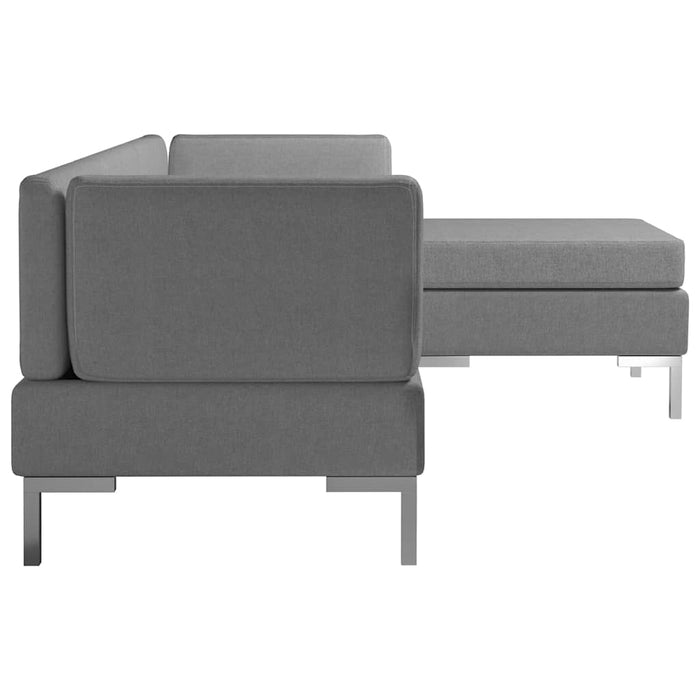 Set de canapele, 4 piese, gri deschis, material textil WALTI