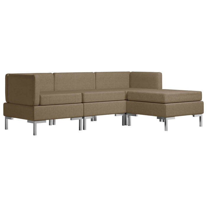 Set canapea, 4 piese, maro, material textil WALTI