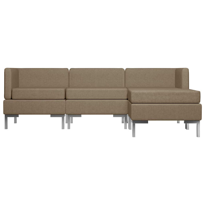 Set canapea, 4 piese, maro, material textil WALTI