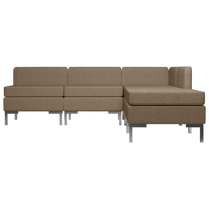 Set de canapele, 5 piese, maro, material textil WALTI