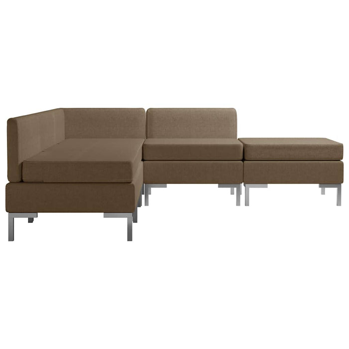 Set de canapele, 5 piese, maro, material textil WALTI