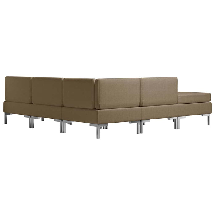 Set de canapele, 5 piese, maro, material textil WALTI