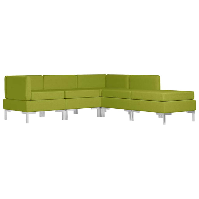Set de canapele, 5 piese, verde, material textil WALTI