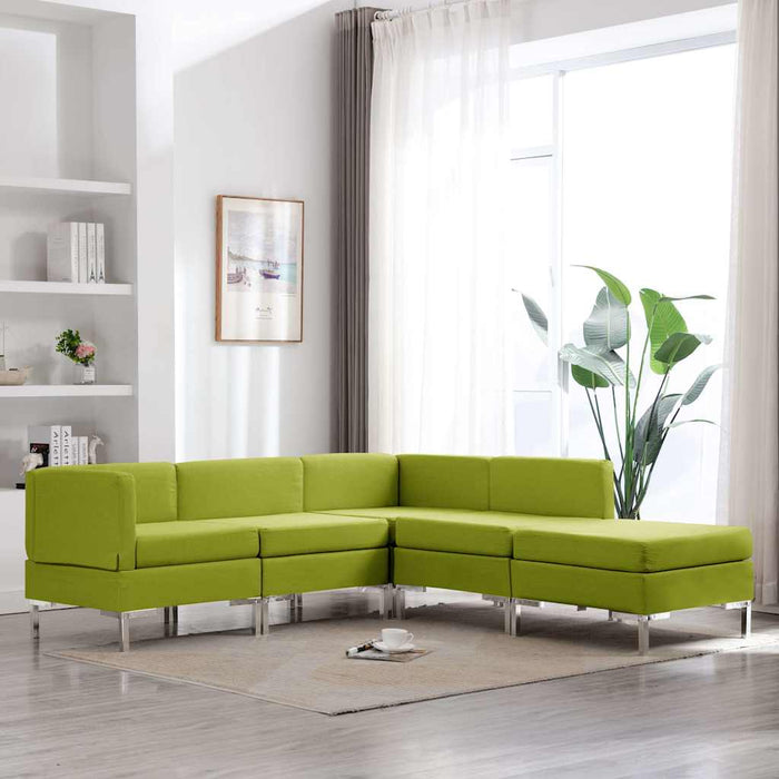 Set de canapele, 5 piese, verde, material textil WALTI
