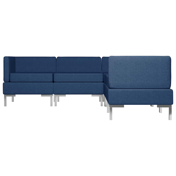 Set de canapele, 5 piese, albastru, material textil WALTI