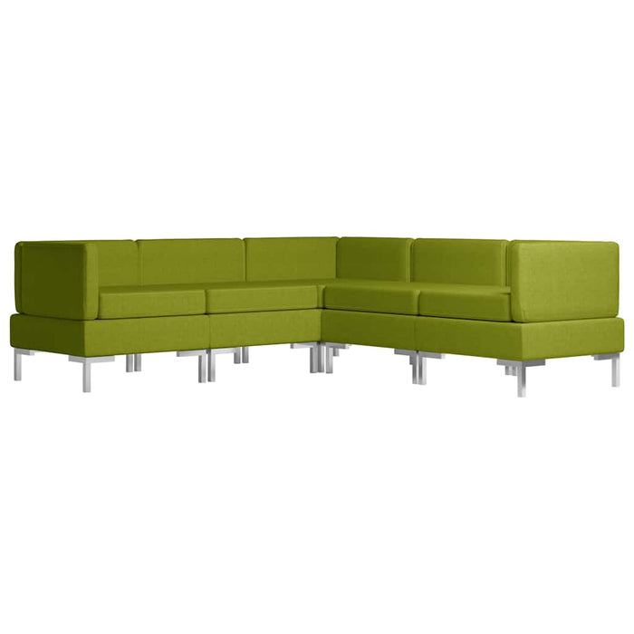 Set de canapele, 5 piese, verde, material textil WALTI