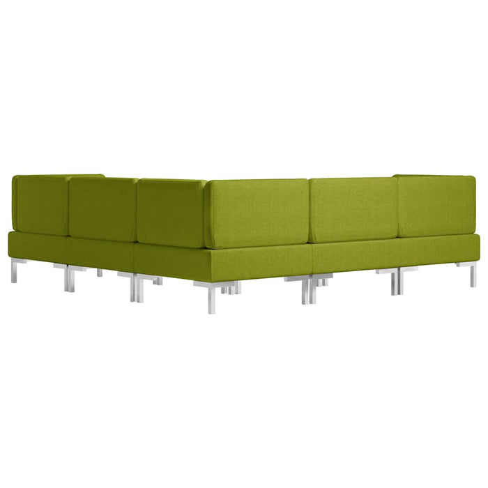 Set de canapele, 5 piese, verde, material textil WALTI