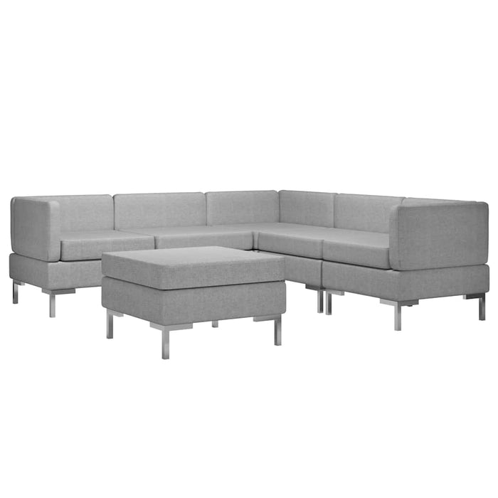 Set de canapele, 6 piese, gri deschis, material textil WALTI