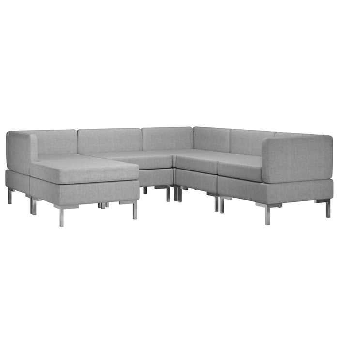 Set de canapele, 6 piese, gri deschis, material textil WALTI
