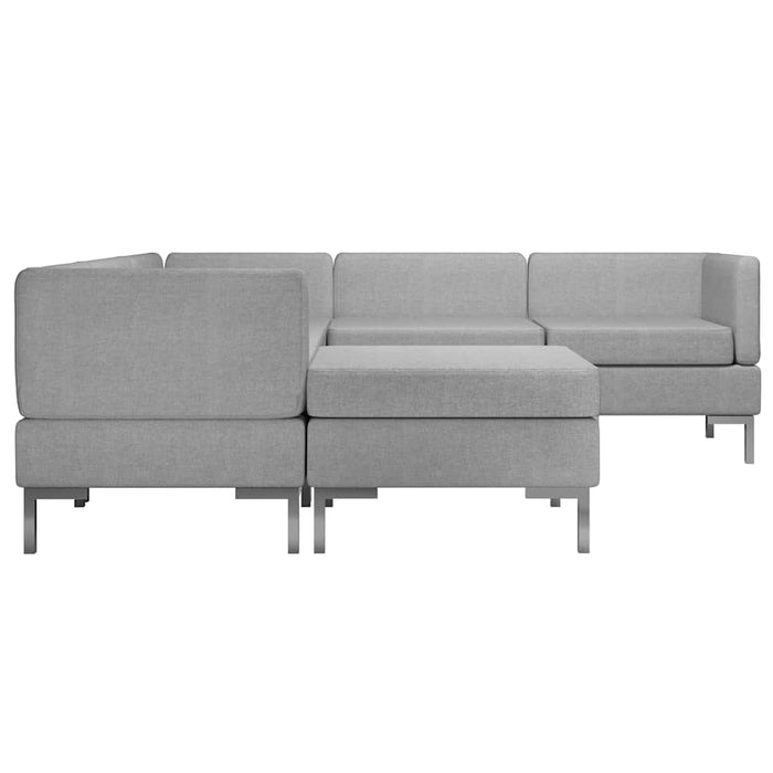 Set de canapele, 6 piese, gri deschis, material textil WALTI