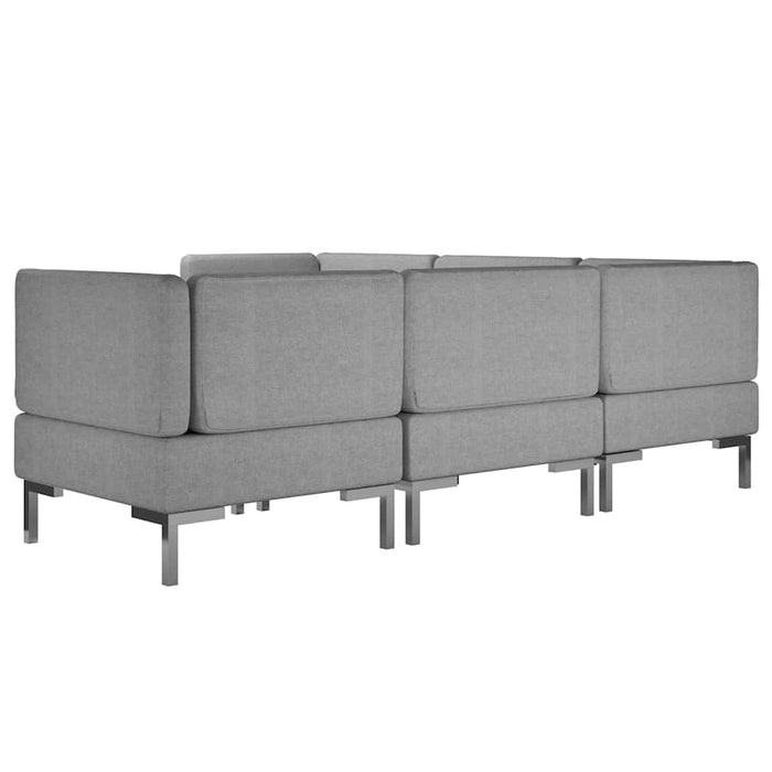 Set de canapele, 6 piese, gri deschis, material textil WALTI