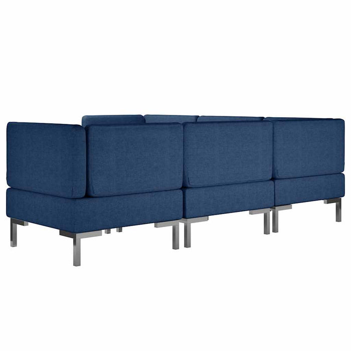 Set de canapele, 6 piese, albastru, material textil WALTI