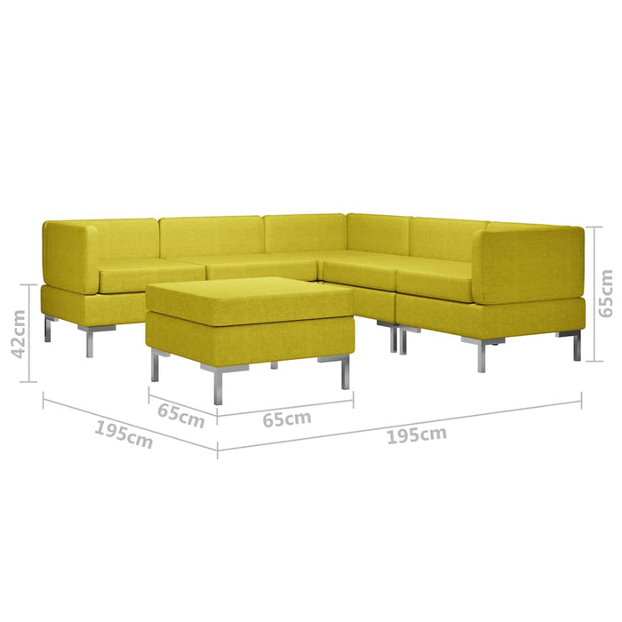 Set de canapele, 6 piese, galben, material textil WALTI