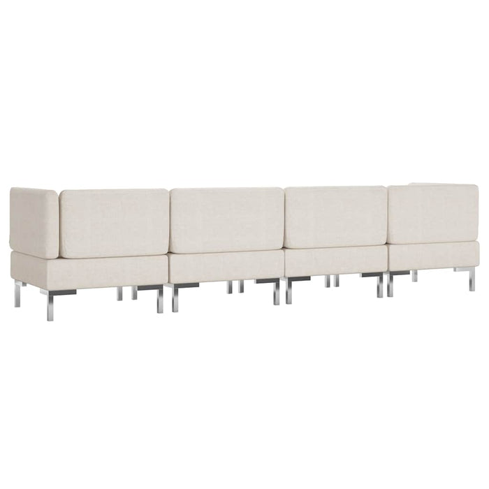 Set de canapele, 4 piese, crem, material textil WALTI